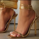 Square toe heels sandals