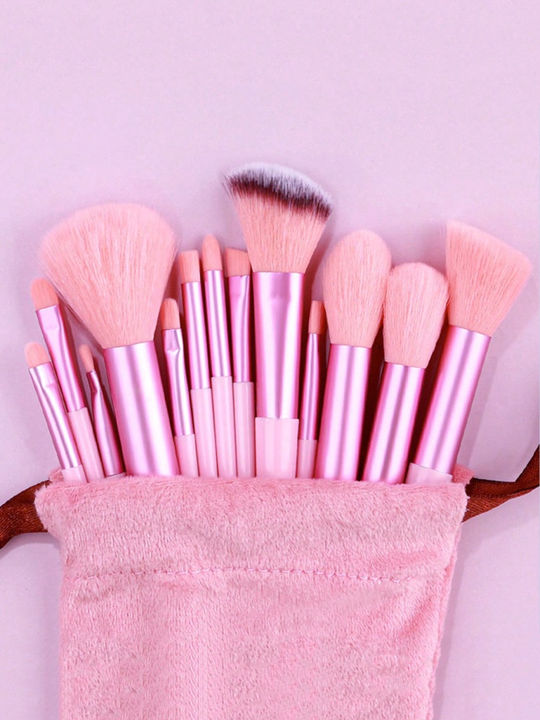 13pcs Portable Makeup Brushes Set For Blush, Eyeshadow And Full Face Cosmetic Tool Kit