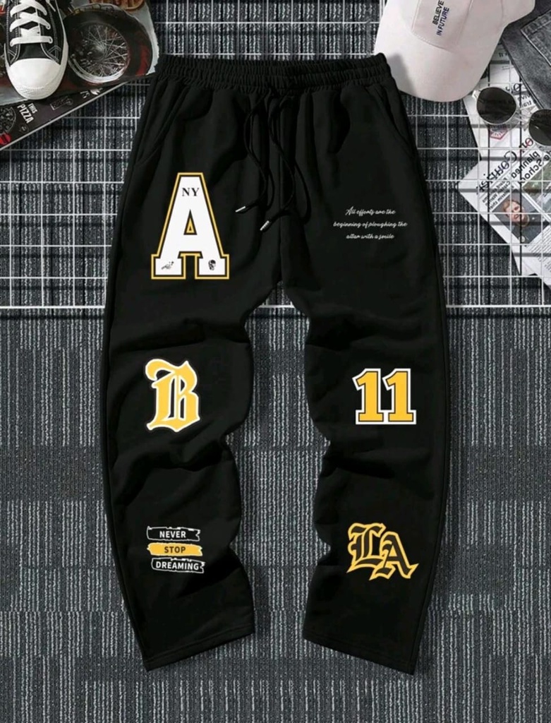 Men Slogan Graphic Drawstring Sweatpants