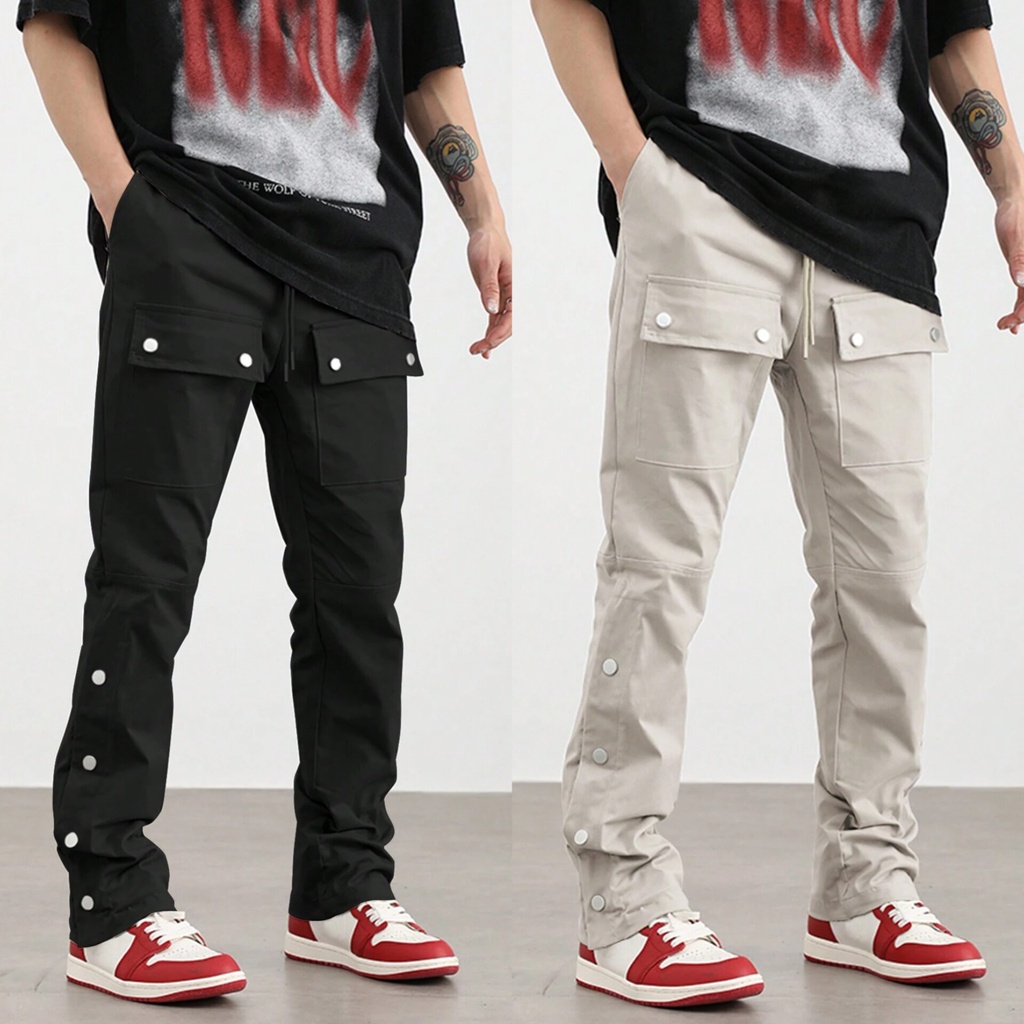 Men Flap Pocket Side Cargo Pants