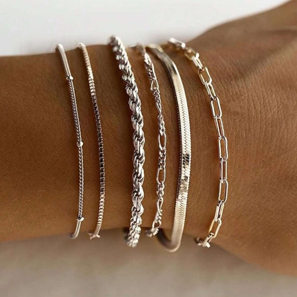 Gold plated 6 pcs bracelet
