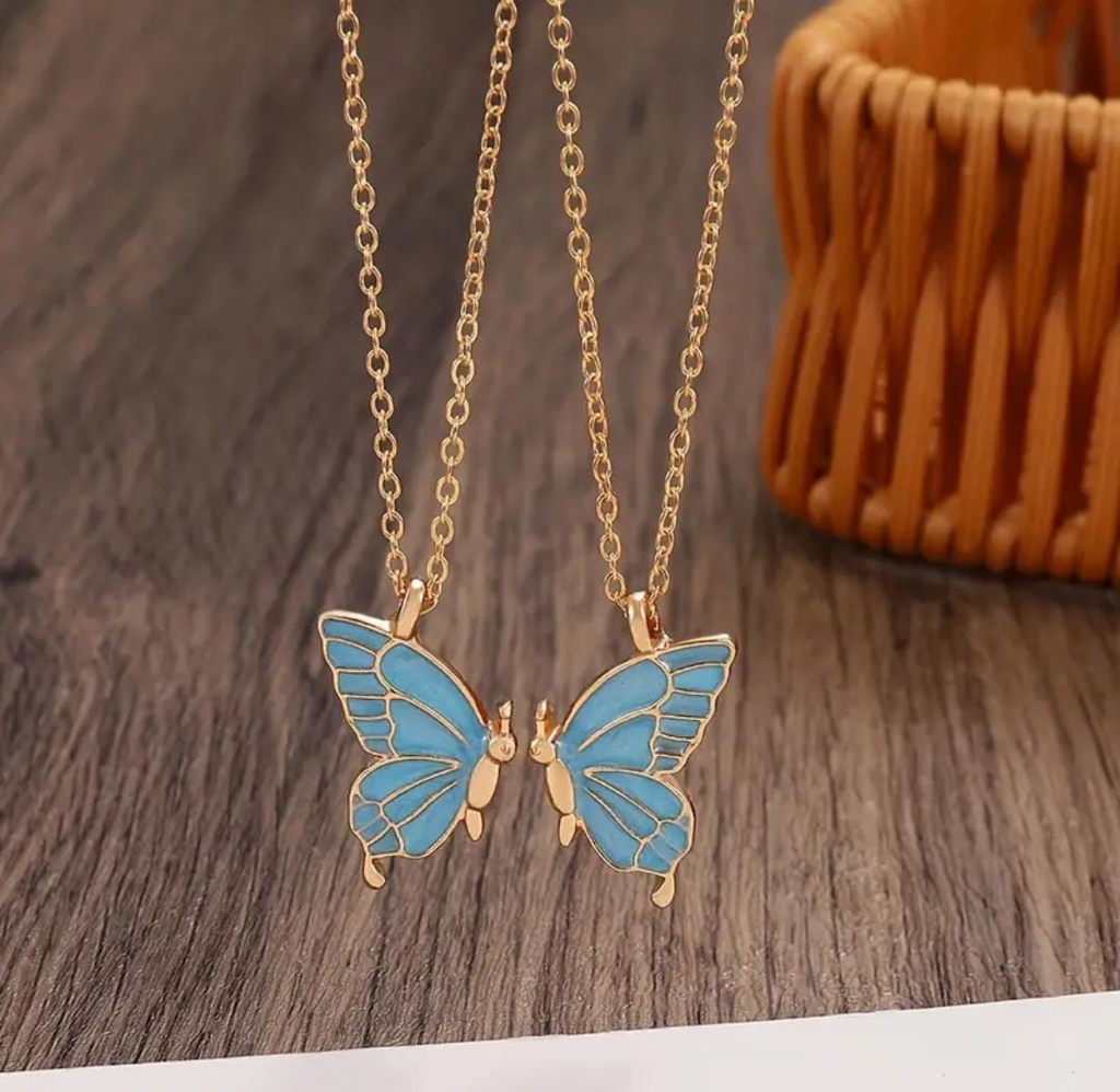 Couple necklace blue