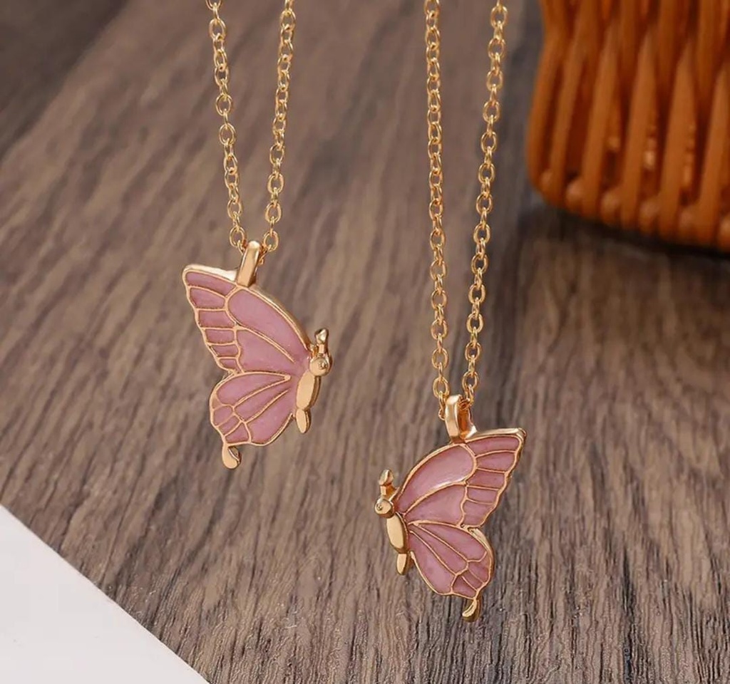 Couple necklace pink