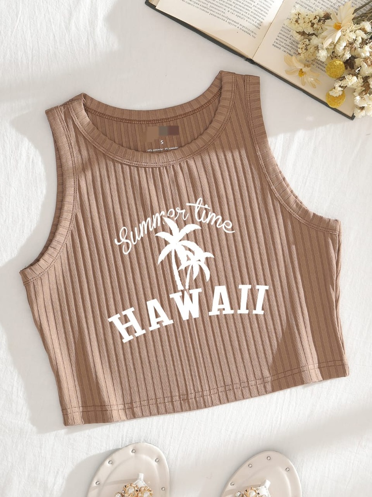 Letter print tank top