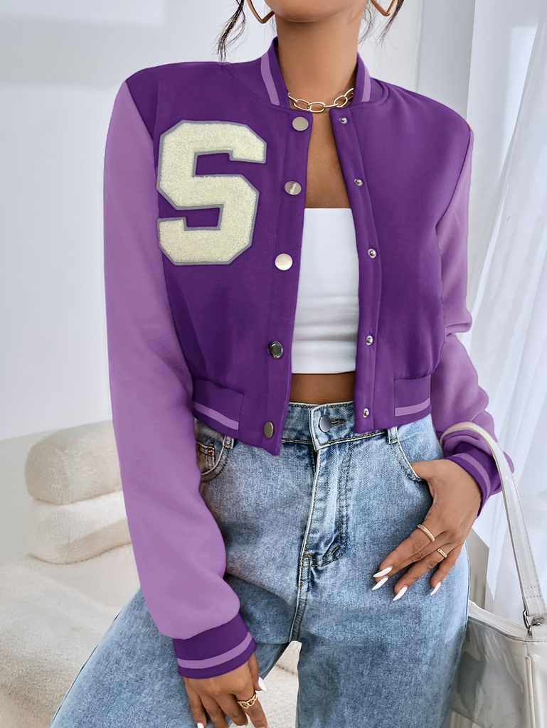 Cropped college jacket