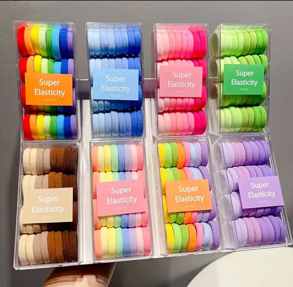 64 pcs / 2 packs colorfull elastic