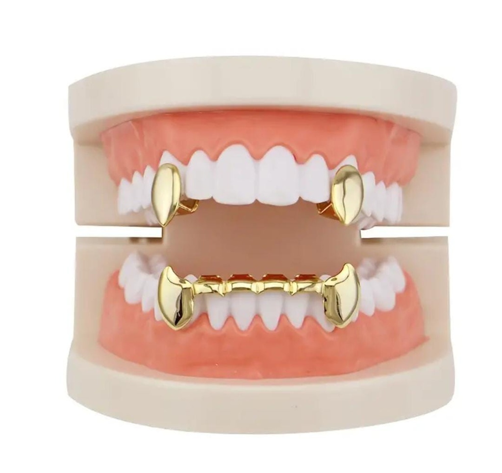 2 upper single canines+ lower canine set