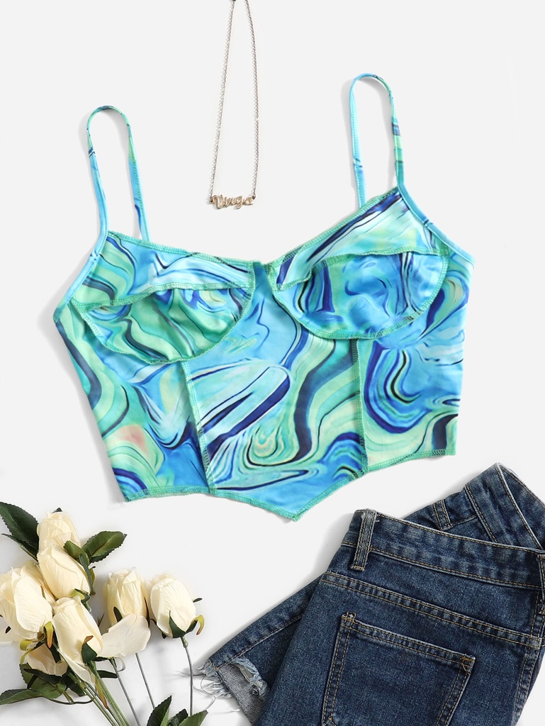 Lettuce print crop top