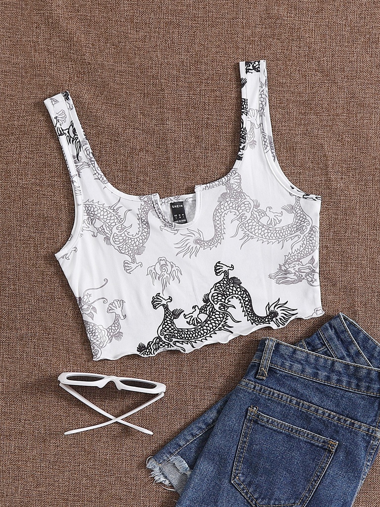 Dragon print tank top