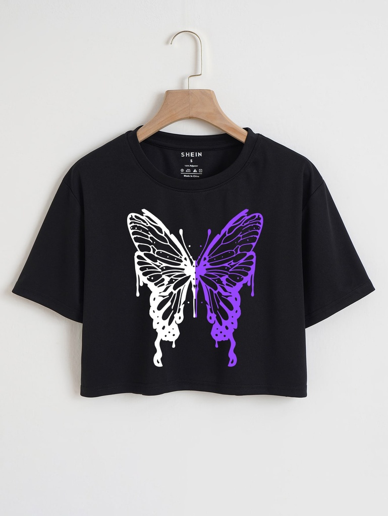 Butterfly crop tee