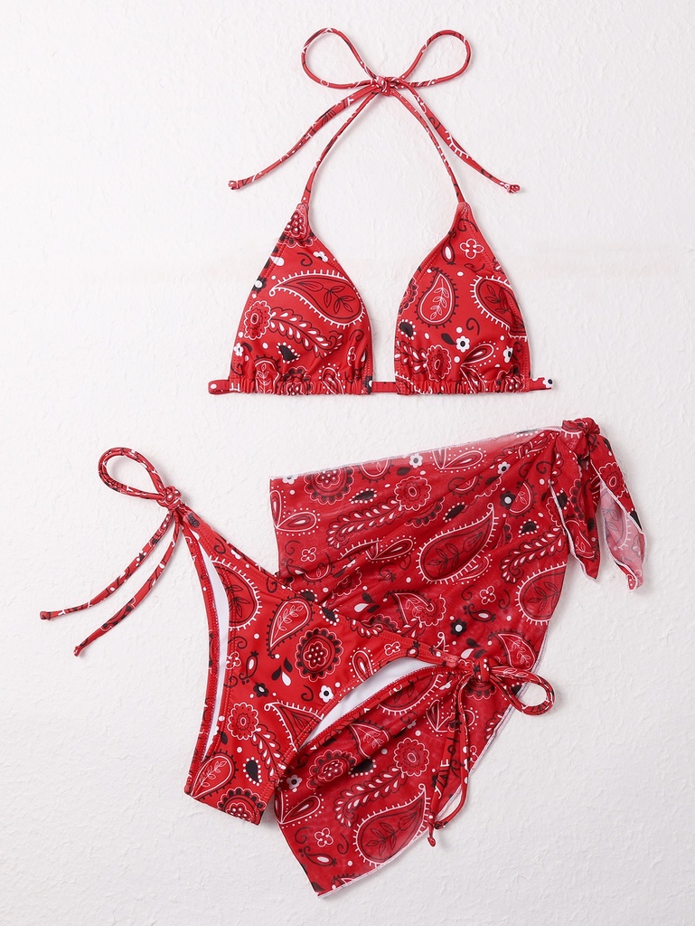 3 pack paisley bikini swimsuit