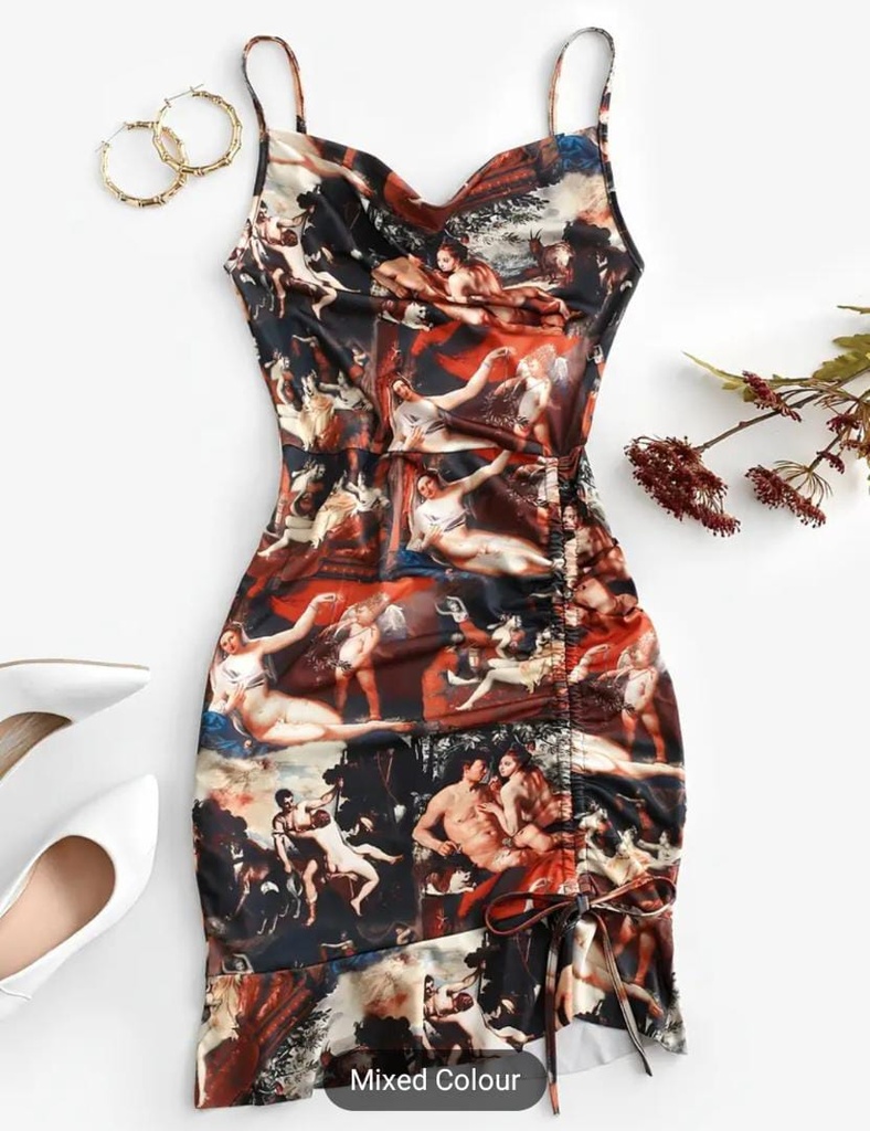 Drawstring bodycon dress