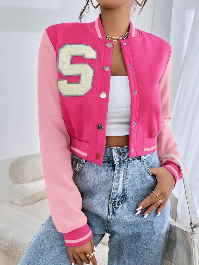 Cropped college jacket