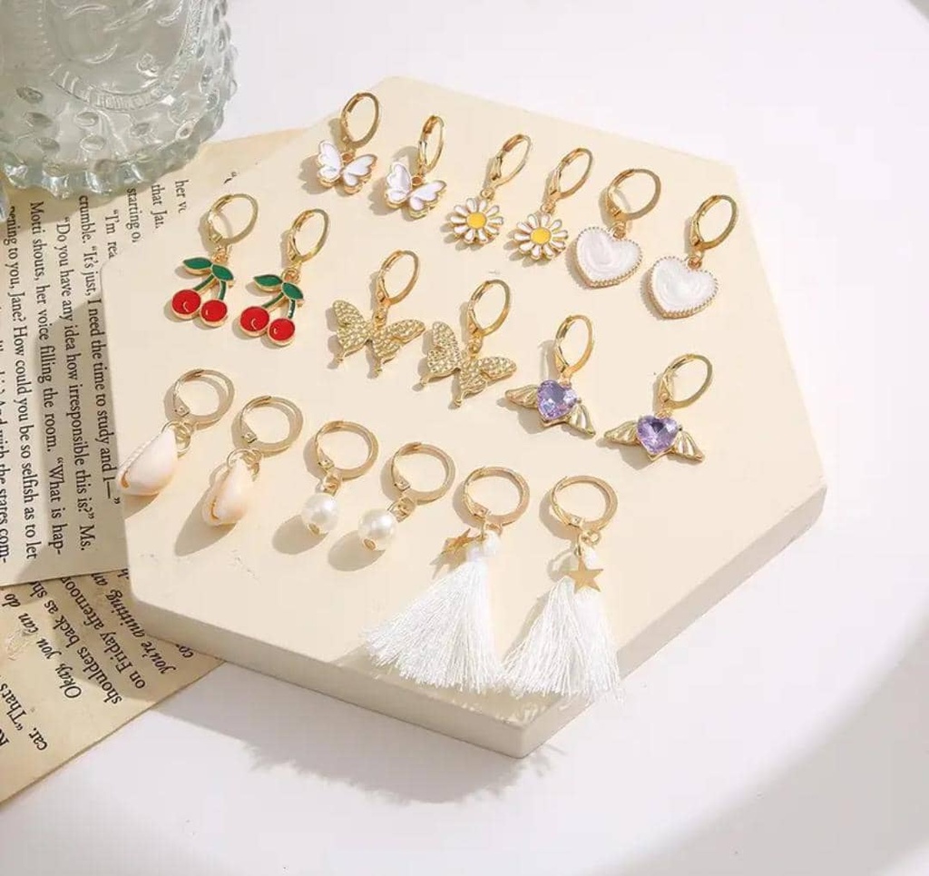 9 pairs earrings