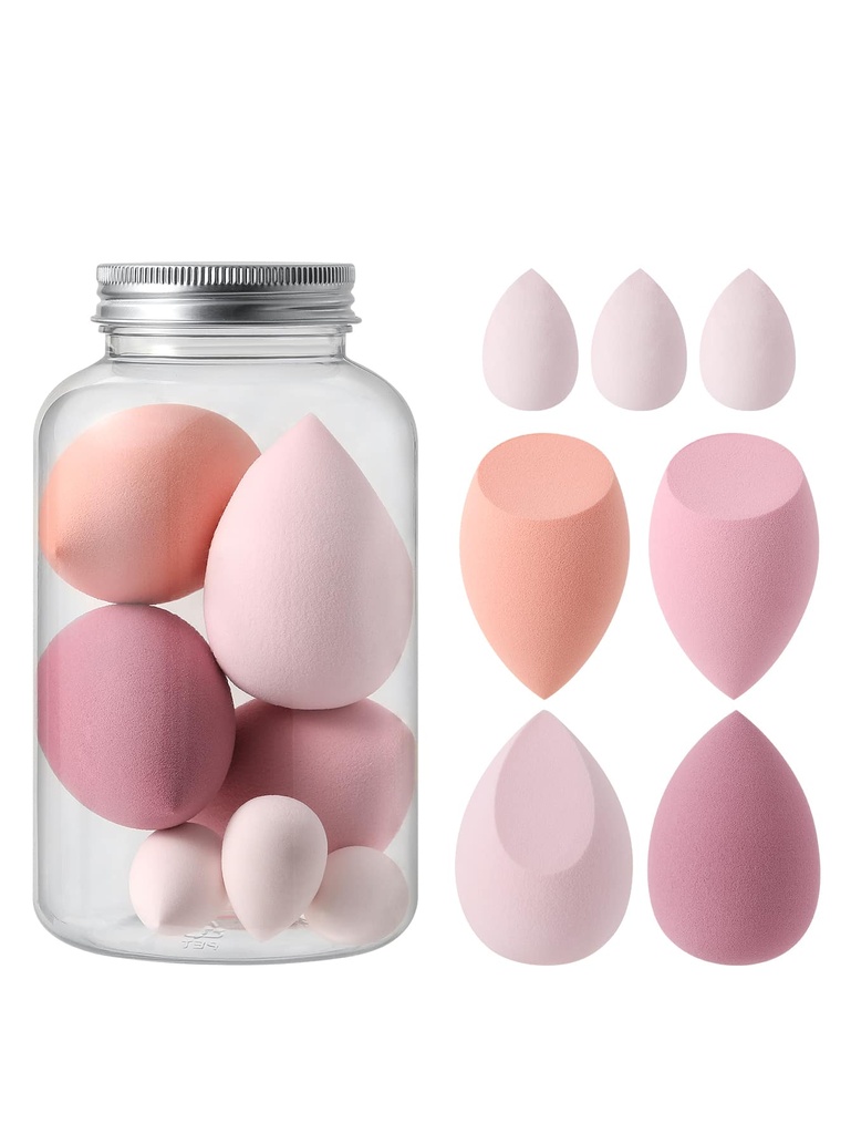 7 pcs makeup sponge & organizer