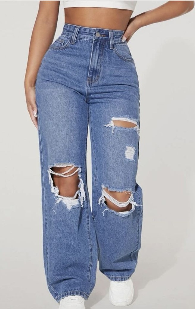 Ripped denim pants