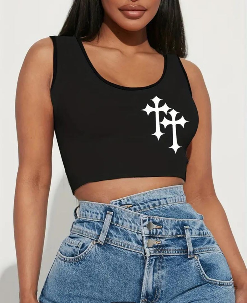 Graphic crop tee