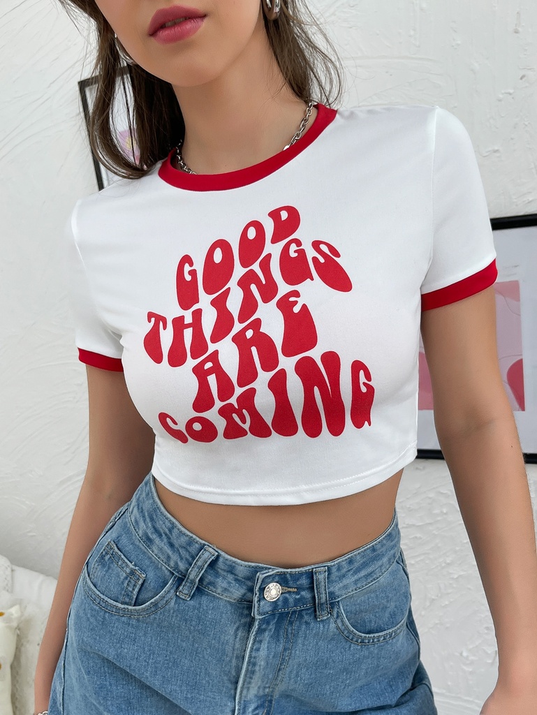 Graphic crop tee