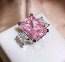 Moissanite pink ring