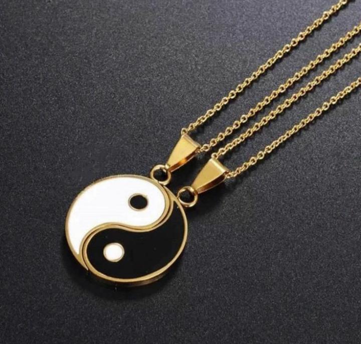 Ying yang 2 pcs couple necklace 