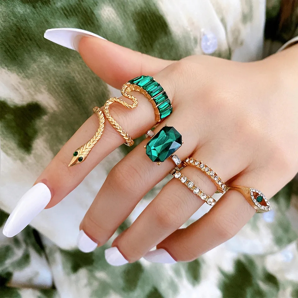 6 pcs Bohemian rings set