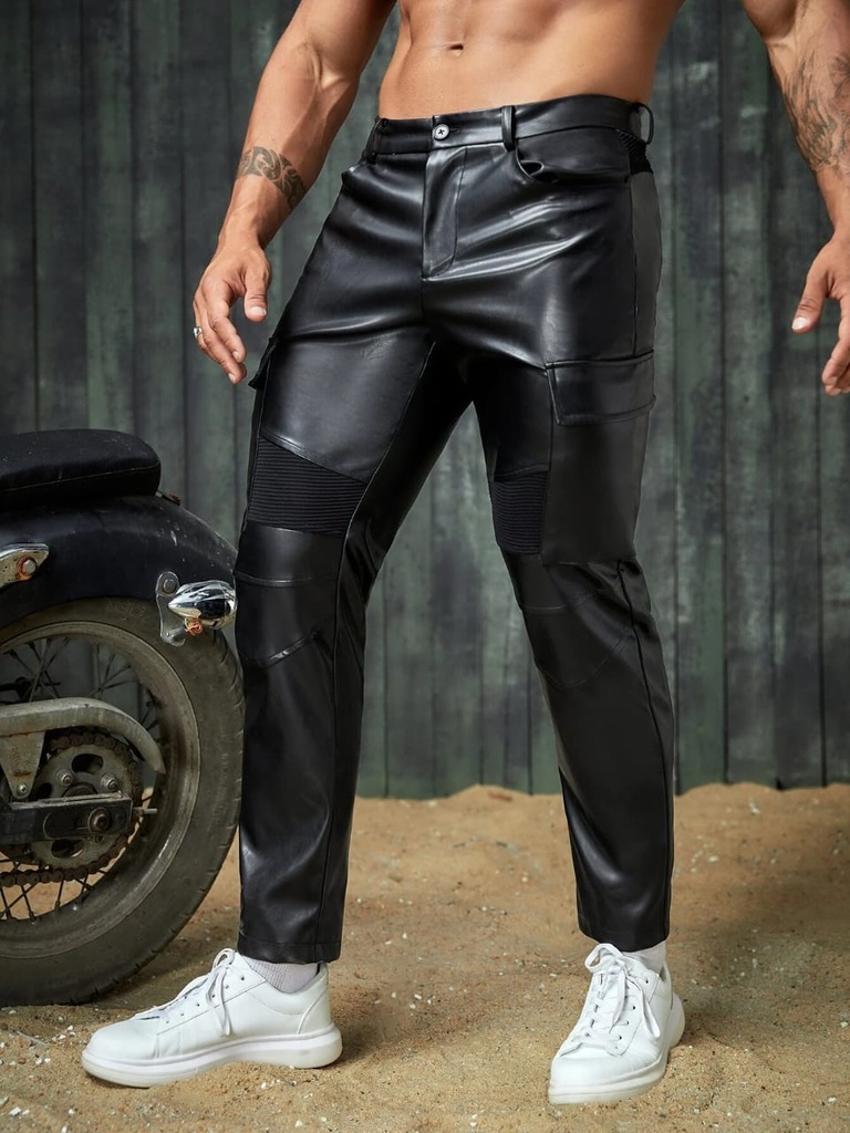 Pu Leather cargo pants 