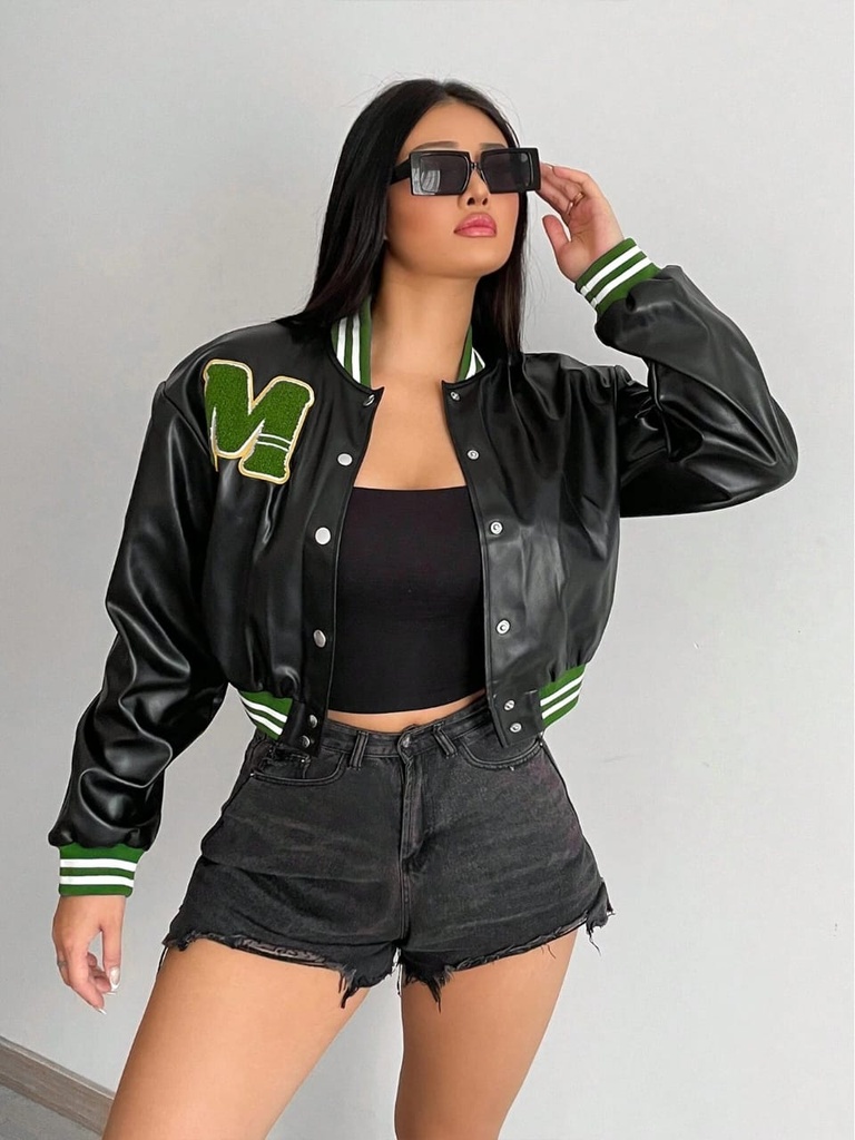 Pu Leather college jacket