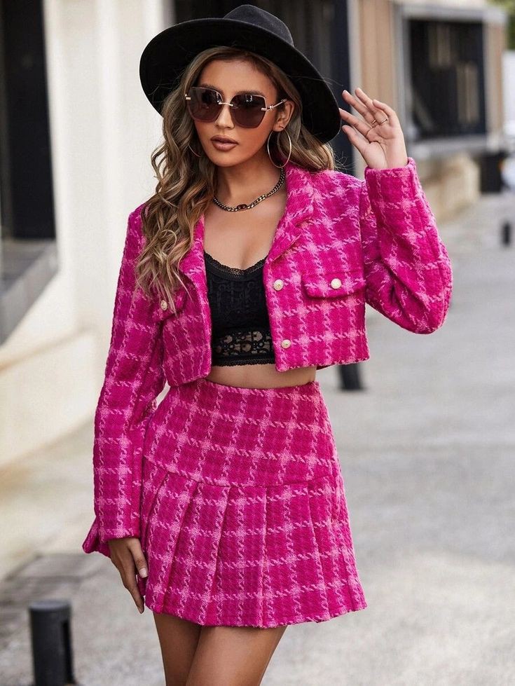 Two pieces plaid outfit