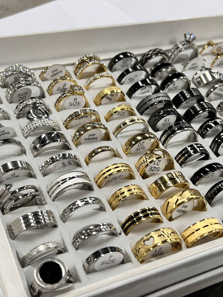 80 pcs mixed style stainless Steel rings