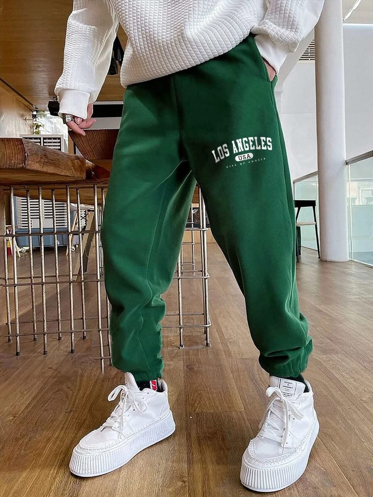  Men Letter Graphic Drawstring Waist Sweatpants