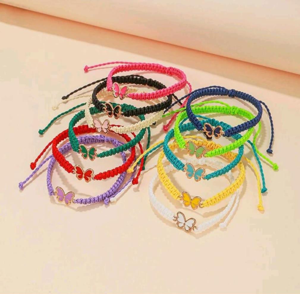 12 pcs Handmade butterfly bracelet 