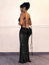 Backless Pleated Sexy Dress