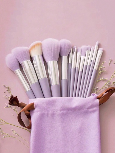 13pcs Portable Makeup Brushes Set For Blush, Eyeshadow And Full Face Cosmetic Tool Kit