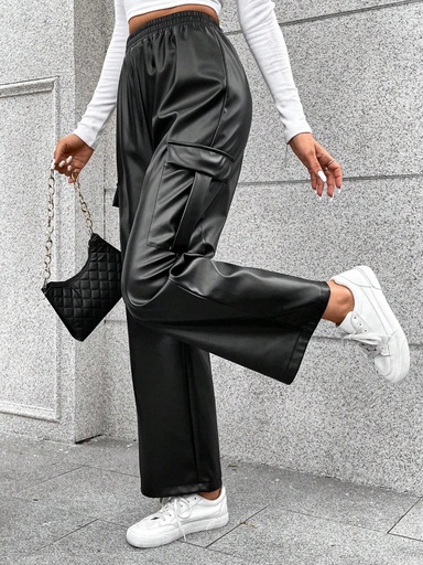 Pu Leather cargo pants 