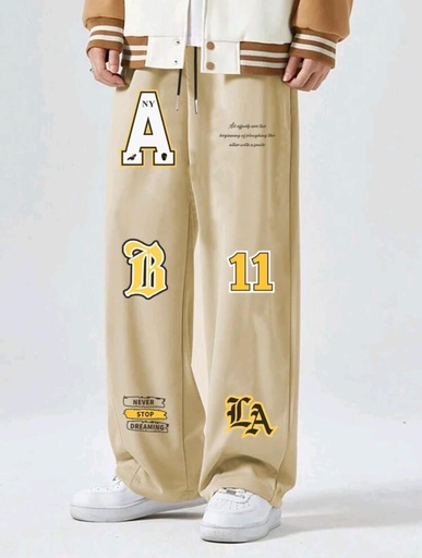 Men Slogan Graphic Drawstring Sweatpants