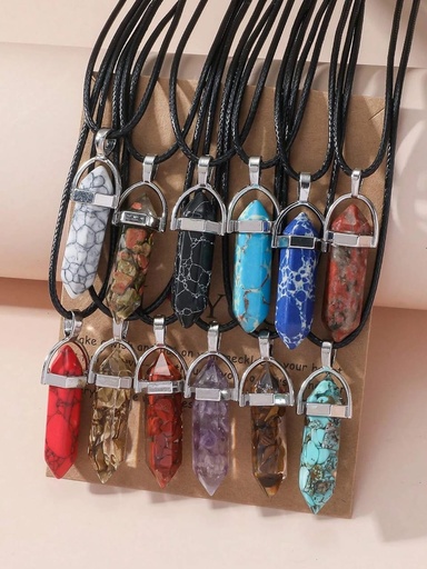 12pcs Multicolor Crystal Glass Stone  Necklaces