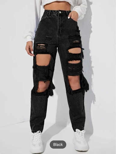 Black ripper jeans