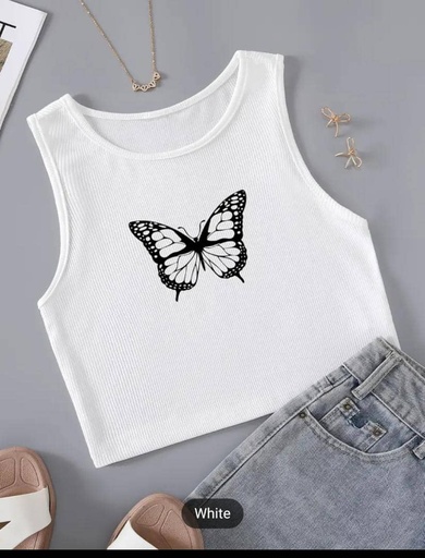 Butterfly print crop top