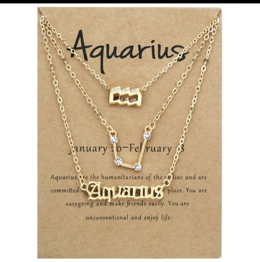 3 pack vintage zodiac necklace