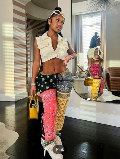 Drapped multicolor pants