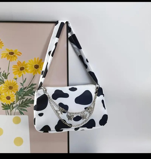 Cow print shoulder bag