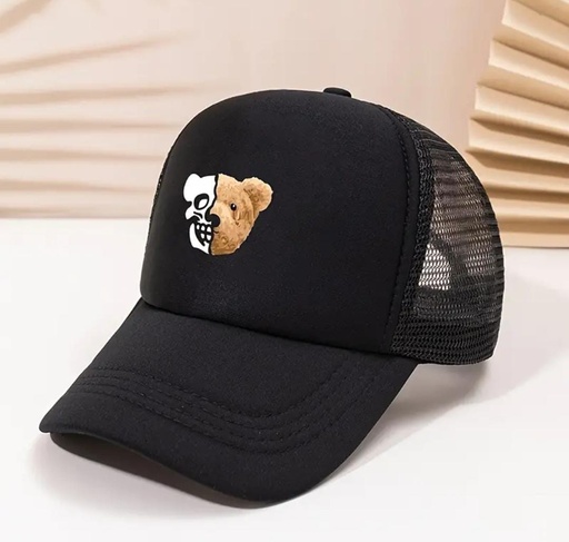 Teddy print baseball cap