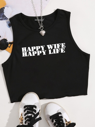 Letter graphic tank top