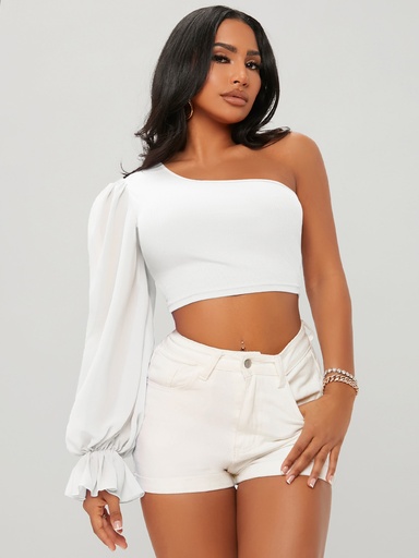 Flounce shoulder top