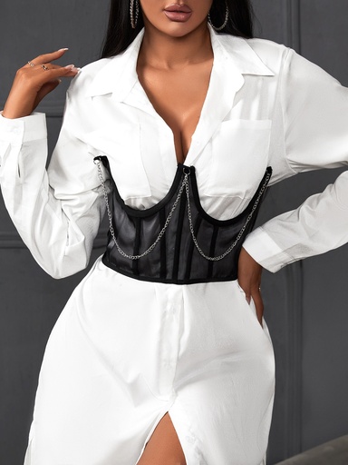 Corset with chain decor