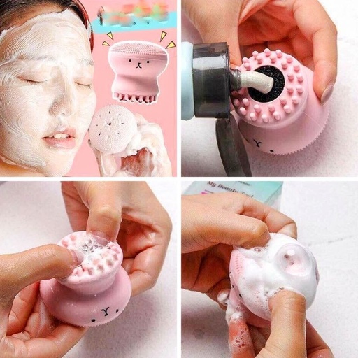 Exfolianting facial scrubber brush