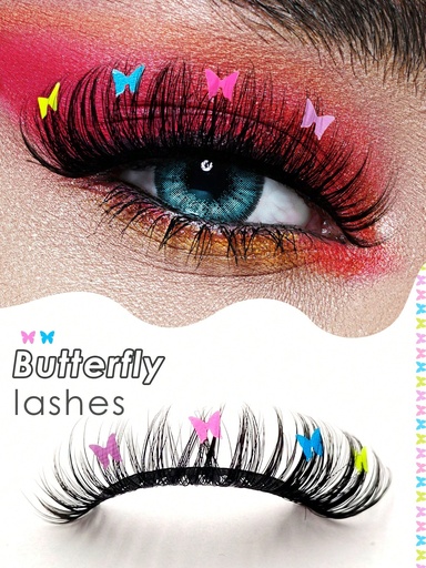 1 pair butterfly eyelashes